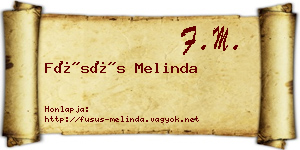 Füsüs Melinda névjegykártya