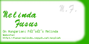 melinda fusus business card